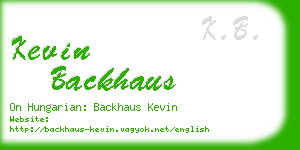 kevin backhaus business card